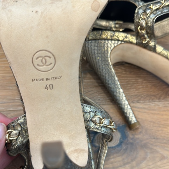 Chanel Gold Python Sandals - Picture 12 of 14